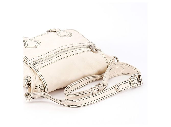 Marc by Marc Jacobs Borsa a tracolla in pelle avorio multi-tasche - vista 10