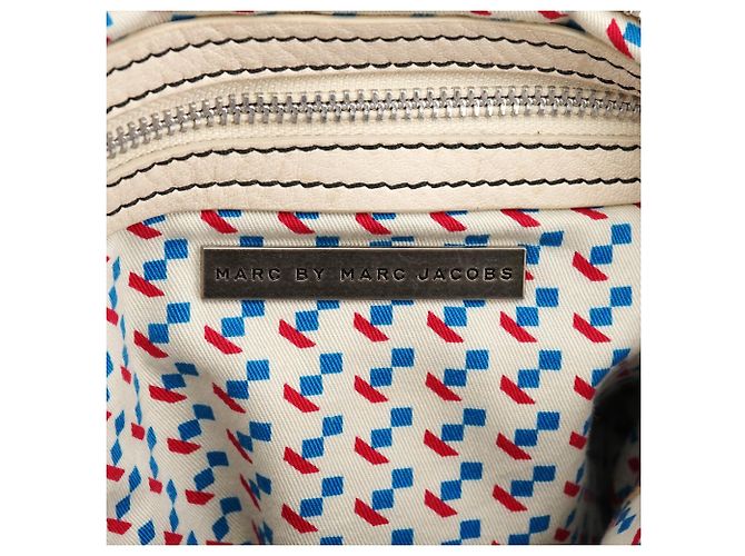 Marc by Marc Jacobs Borsa a tracolla in pelle avorio multi-tasche - vista 11