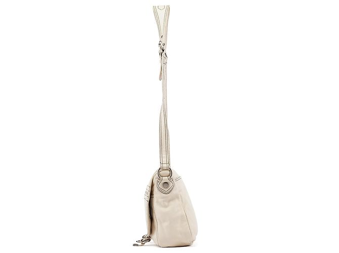 Marc by Marc Jacobs Borsa a tracolla in pelle avorio multi-tasche - vista 3