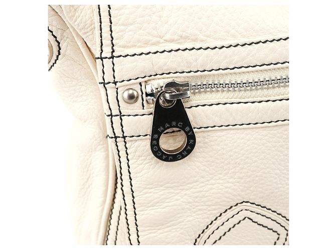 Marc by Marc Jacobs Borsa a tracolla in pelle avorio multi-tasche - vista 7