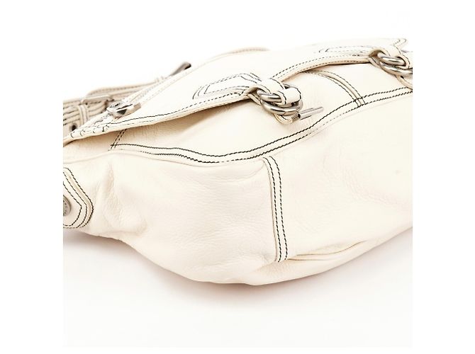 Marc by Marc Jacobs Borsa a tracolla in pelle avorio multi-tasche - vista 8