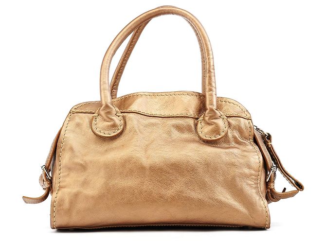 Chloé Borsa Tote Edith in pelle bronzo metallizzato - vista 3