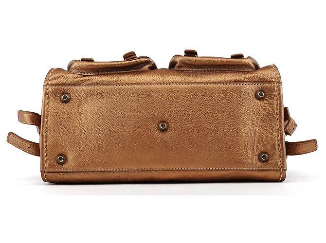 Chloé Borsa Tote Edith in pelle bronzo metallizzato - vista 5