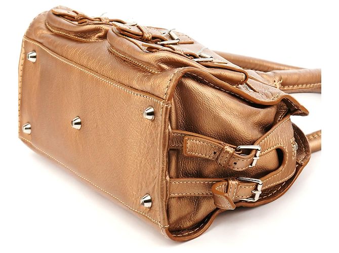 Chloé Borsa Tote Edith in pelle bronzo metallizzato - vista 9