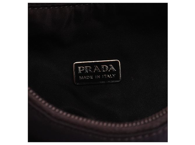 Prada Mini Borsa a Spalla Hobo in Nylon Tessuto Viola - vista 11