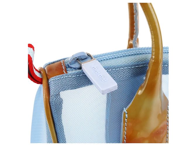 Miu Miu Spring 1999 Blue Mesh Tricolor Mini Boston Bag - Ansicht 7