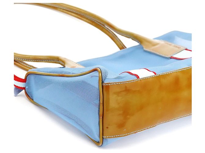 Miu Miu Spring 1999 Blue Mesh Tricolor Mini Boston Bag - Ansicht 8