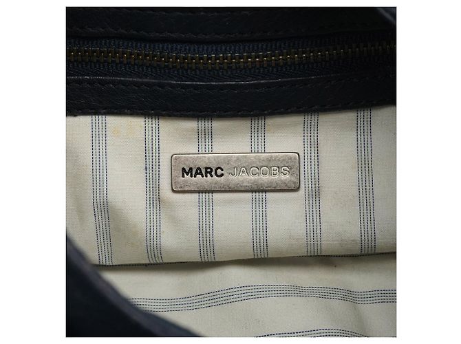 Marc Jacobs Navy Leder 2-Way Bag mit gestreiftem Griff - Ansicht 11