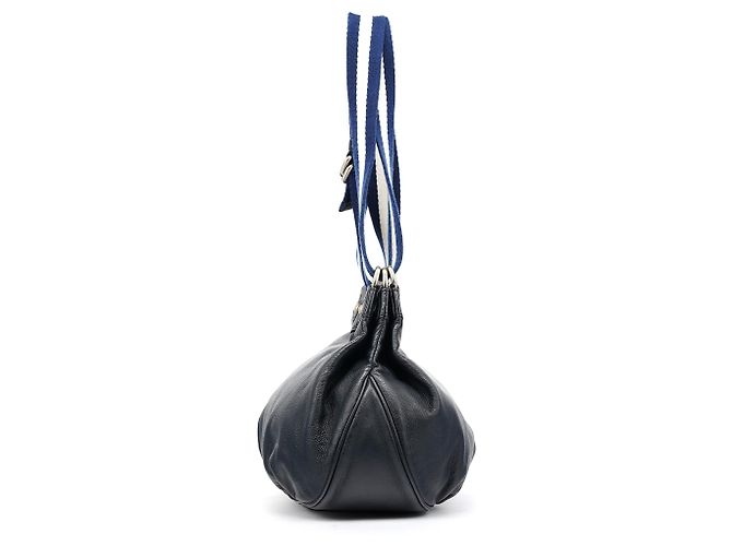 Marc Jacobs Navy Leder 2-Way Bag mit gestreiftem Griff - Ansicht 2