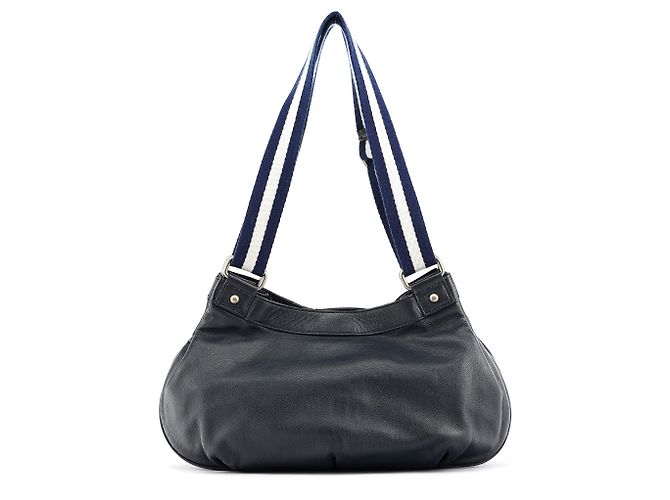 Marc Jacobs Navy Leder 2-Way Bag mit gestreiftem Griff - Ansicht 3