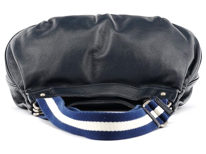 Marc Jacobs Navy Leder 2-Way Bag mit gestreiftem Griff - Ansicht 4