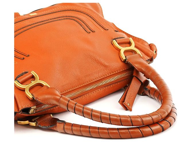 Chloé Borsa 2-Way Marcie in pelle marrone chiaro - vista 10