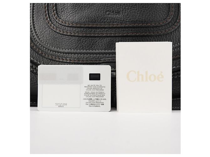 Chloé Borsa Marcie 2-Way in pelle martellata nera - vista 10