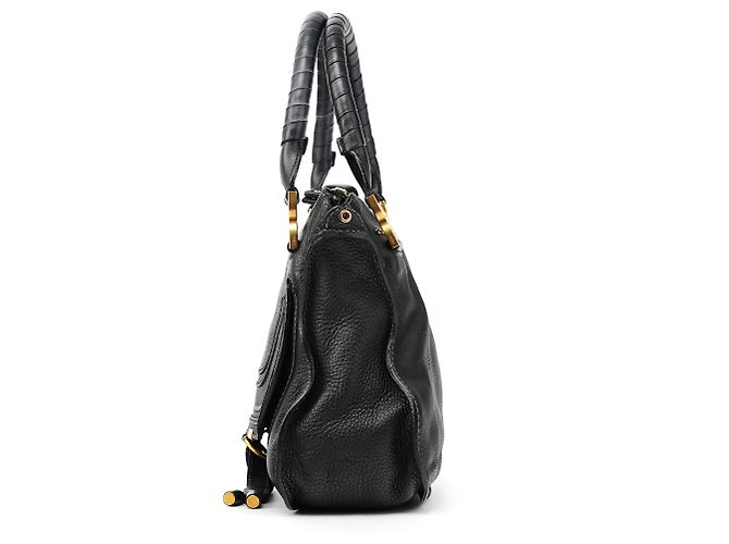 Chloé Borsa Marcie 2-Way in pelle martellata nera - vista 2