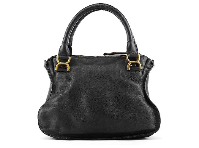Chloé Borsa Marcie 2-Way in pelle martellata nera - vista 3
