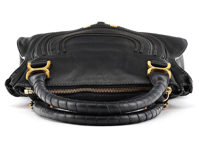 Chloé Borsa Marcie 2-Way in pelle martellata nera - vista 4