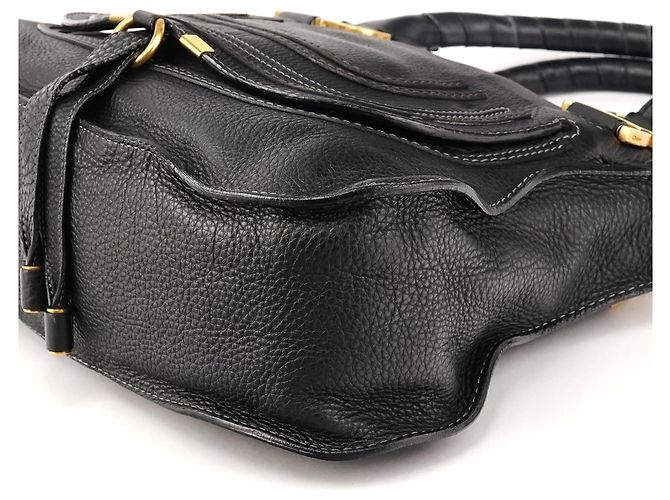 Chloé Borsa Marcie 2-Way in pelle martellata nera - vista 8