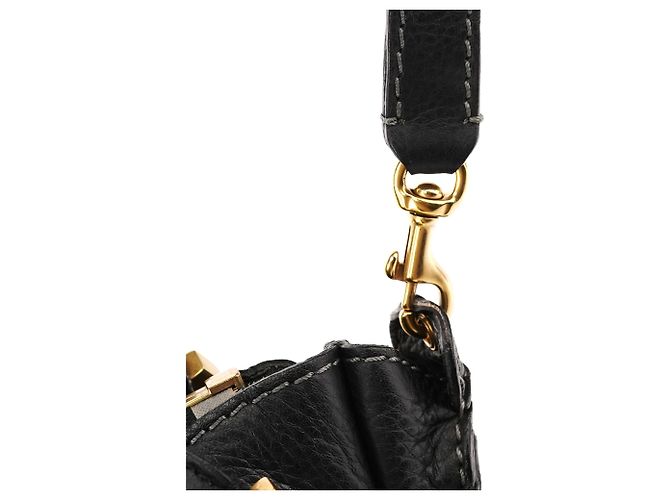 Chloé Borsa Marcie 2-Way in pelle martellata nera - vista 9