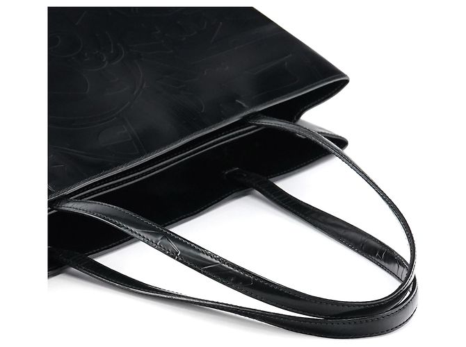 Prada Borsa Tote in pelle Spazzolato embossed nera - vista 11