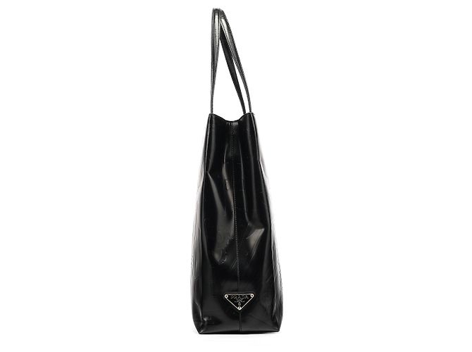 Prada Borsa Tote in pelle Spazzolato embossed nera - vista 2