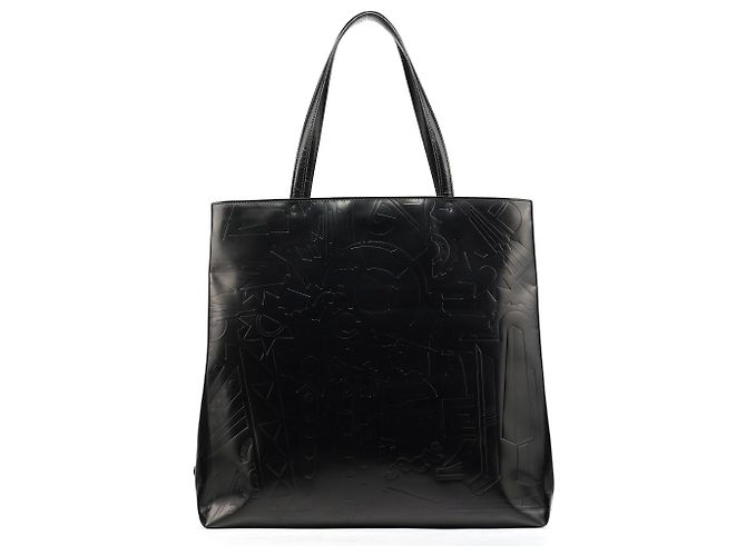 Prada Borsa Tote in pelle Spazzolato embossed nera - vista 3