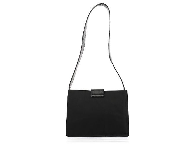 Prada Borsa a spalla con fibbia in Tessuto Nappa nero - vista 3