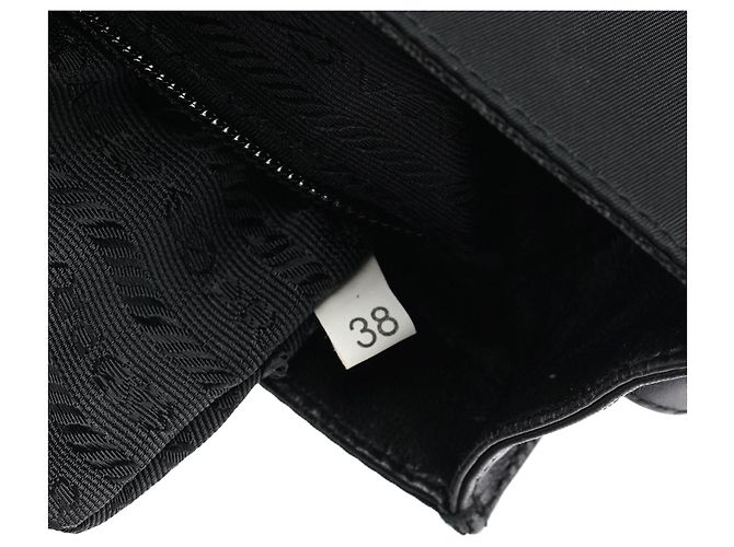 Prada Borsa a spalla con fibbia in Tessuto Nappa nero - vista 5