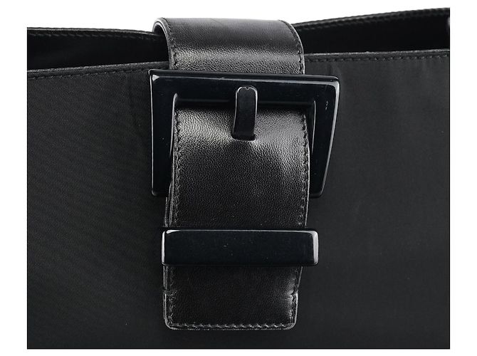 Prada Borsa a spalla con fibbia in Tessuto Nappa nero - vista 6