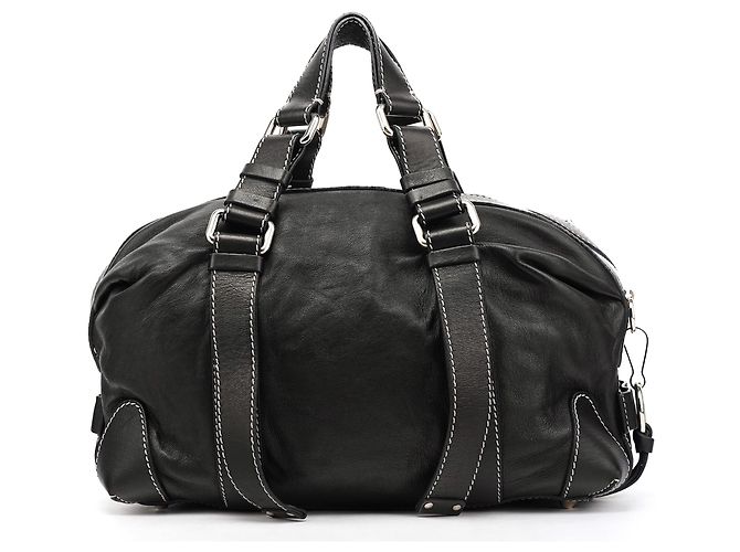 Chloé Borsa Bowling Patsy in pelle di vitello nera - vista 3
