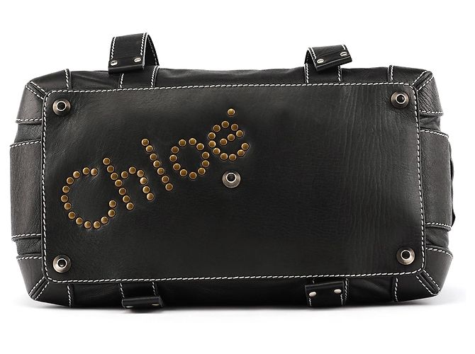 Chloé Borsa Bowling Patsy in pelle di vitello nera - vista 5