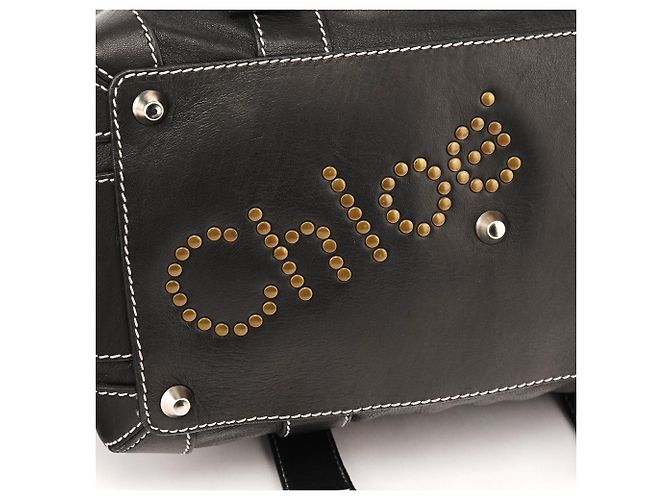 Chloé Borsa Bowling Patsy in pelle di vitello nera - vista 6