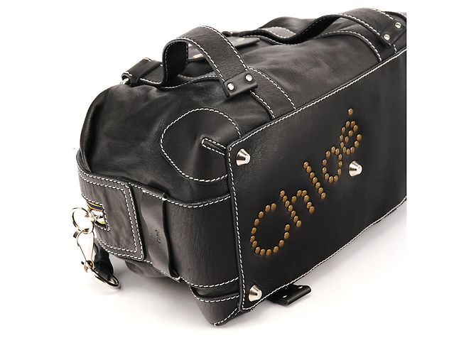 Chloé Borsa Bowling Patsy in pelle di vitello nera - vista 7