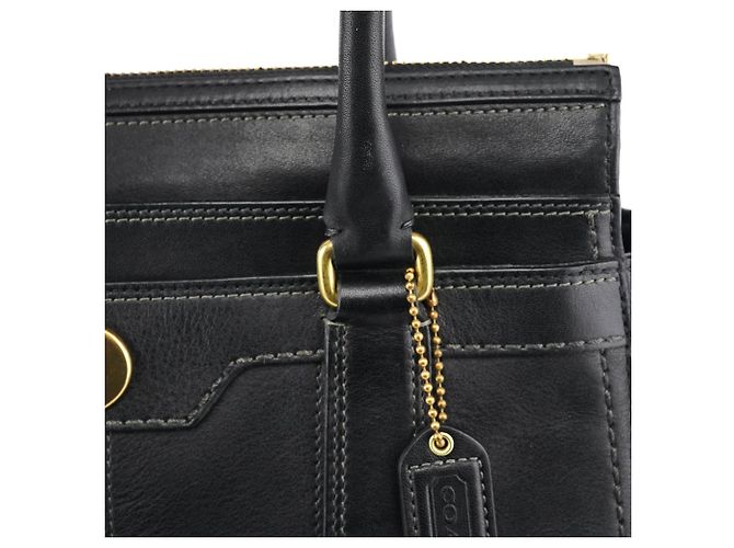 Coach Borsa Tote 11047 in pelle nera con chiusura turnlock - vista 10