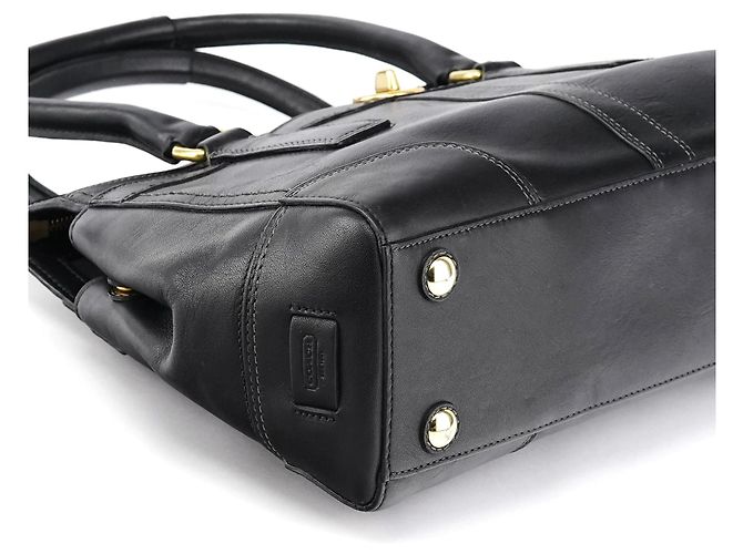 Coach Borsa Tote 11047 in pelle nera con chiusura turnlock - vista 12