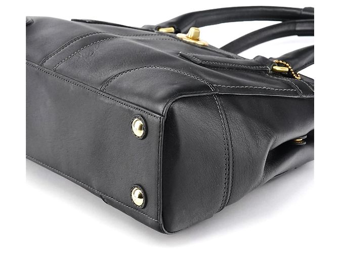 Coach Borsa Tote 11047 in pelle nera con chiusura turnlock - vista 13