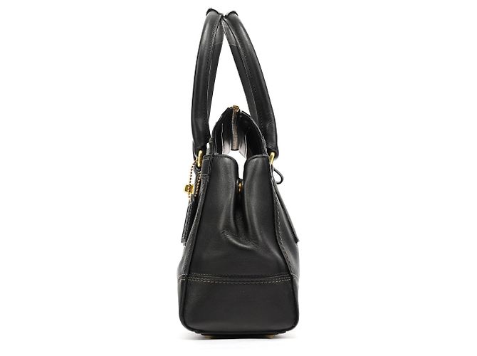 Coach Borsa Tote 11047 in pelle nera con chiusura turnlock - vista 2