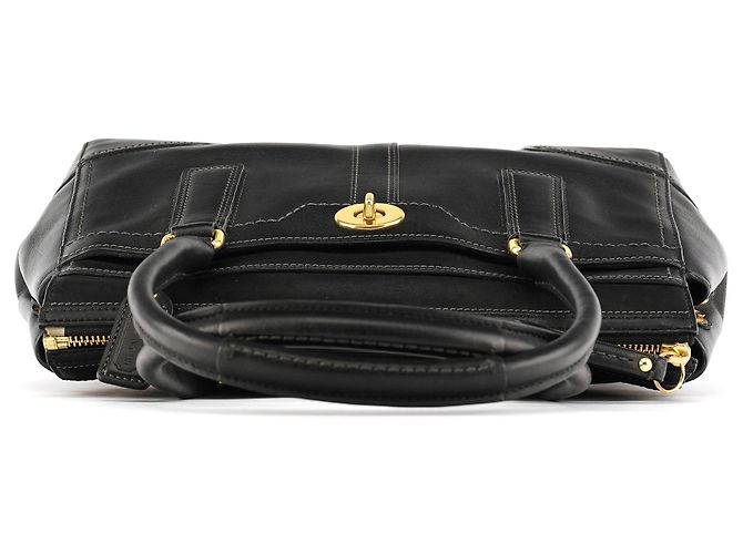 Coach Borsa Tote 11047 in pelle nera con chiusura turnlock - vista 4