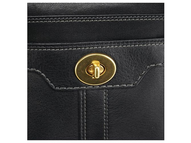 Coach Borsa Tote 11047 in pelle nera con chiusura turnlock - vista 6