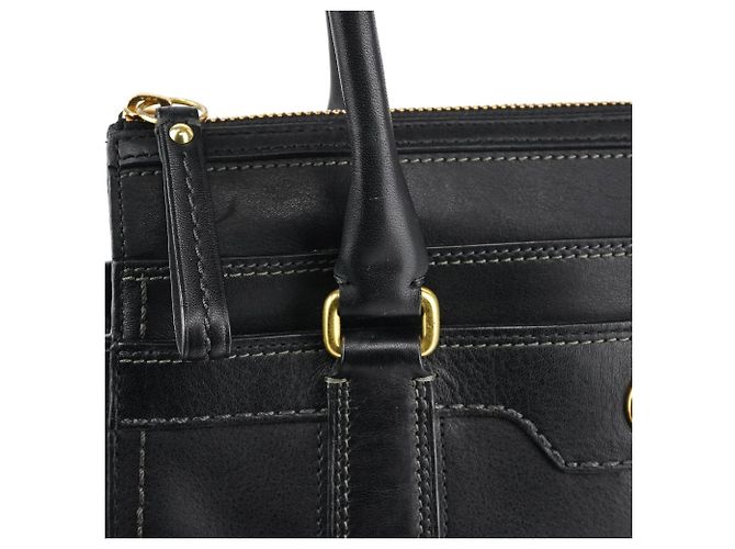 Coach Borsa Tote 11047 in pelle nera con chiusura turnlock - vista 9