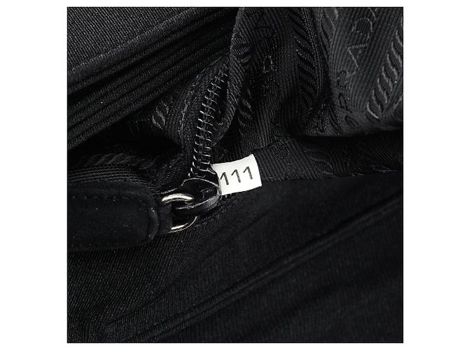 Prada Borsa Tote B6686 Black Tessuto Nylon Mesh - vista 15