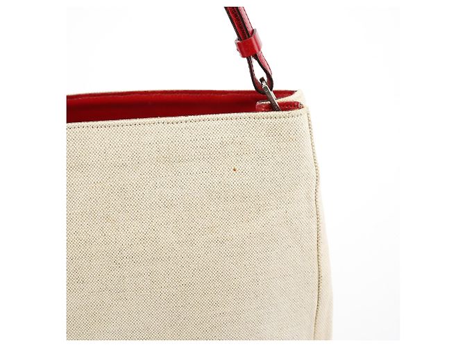 Prada Borsa a tracolla B8889 Beige Red Canapa Tea - vista 6