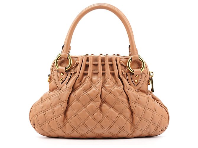 Marc Jacobs Borsa a tracolla Stam in pelle trapuntata beige - vista 3