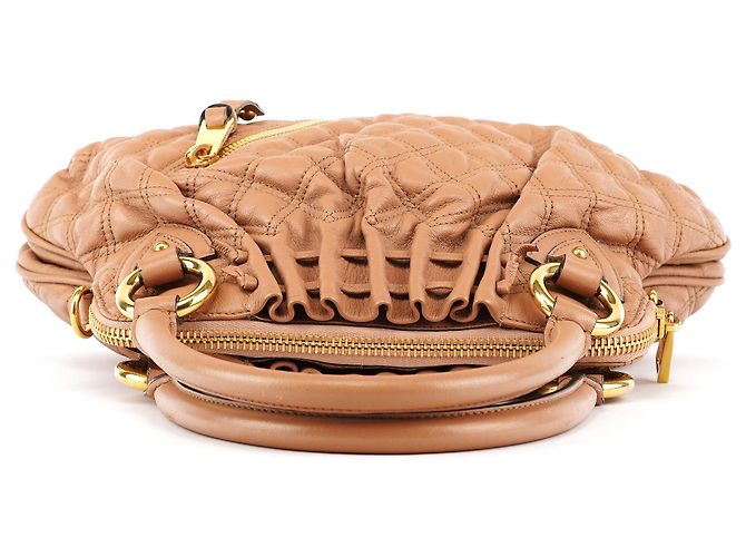 Marc Jacobs Borsa a tracolla Stam in pelle trapuntata beige - vista 4