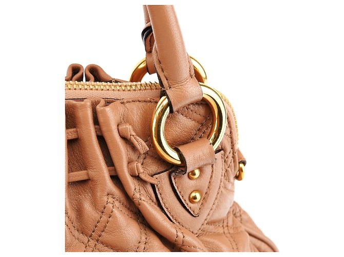 Marc Jacobs Borsa a tracolla Stam in pelle trapuntata beige - vista 6