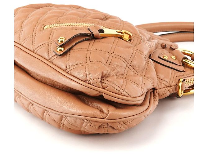 Marc Jacobs Borsa a tracolla Stam in pelle trapuntata beige - vista 8