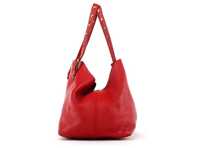 Miu Miu mala Tote em pele de vitela vermelha com fivela - vista 2