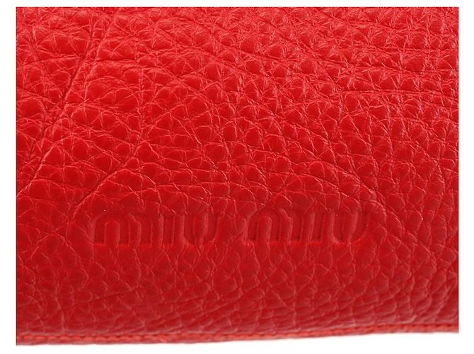 Miu Miu mala Tote em pele de vitela vermelha com fivela - vista 5