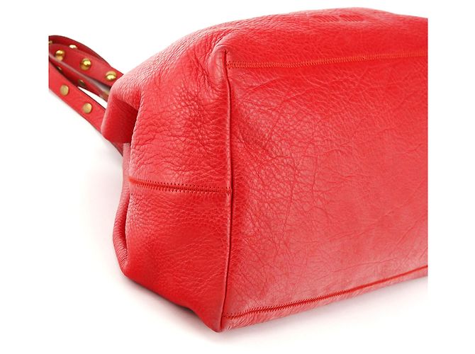 Miu Miu mala Tote em pele de vitela vermelha com fivela - vista 7