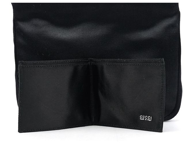 Bamboo Gucci Mini Borsa 2-Way in Raso Nero e Bambù - vista 14