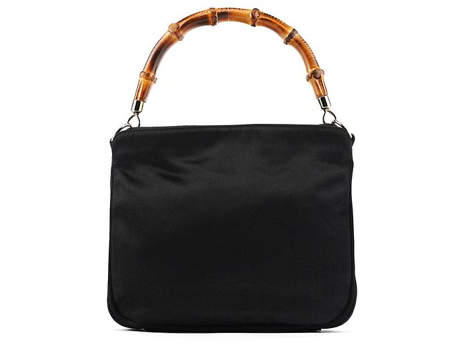 Bamboo Gucci Mini Borsa 2-Way in Raso Nero e Bambù - vista 3